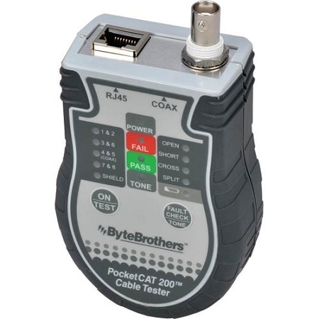 Electriduct Pocket Cat RJ45 and Coax Tester - Triplett TL-BB-CTX200